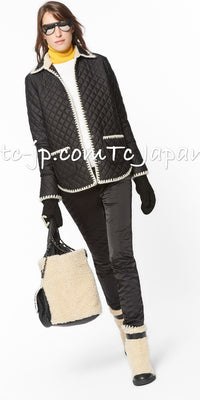 CHANEL 18N COCO Neige Black Puffer Jacket Camel Hair COCO Patch Coat 34 36 38 シャネル ココ ネージュ シャネル ブラック ブルゾン 中綿 キルティング ジャケット コート 即発