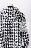 CHANEL 16B Black White Houndstooth Hooded Zip Coat 38 40 42 シャネル ブラック ホワイト 千鳥格子 ジッパー フード付き コート 即発
