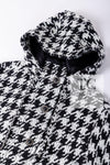 CHANEL 16B Black White Houndstooth Hooded Zip Coat 38 40 42 シャネル ブラック ホワイト 千鳥格子 ジッパー フード付き コート 即発