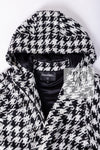 CHANEL 16B Black White Houndstooth Hooded Zip Coat 38 40 42 シャネル ブラック ホワイト 千鳥格子 ジッパー フード付き コート 即発