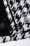CHANEL 16B Black White Houndstooth Hooded Zip Coat 38 40 42 シャネル ブラック ホワイト 千鳥格子 ジッパー フード付き コート 即発