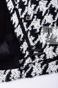 CHANEL 16B Black White Houndstooth Hooded Zip Coat 38 40 42 シャネル ブラック ホワイト 千鳥格子 ジッパー フード付き コート 即発