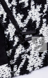 CHANEL 16B Black White Houndstooth Hooded Zip Coat 38 40 42 シャネル ブラック ホワイト 千鳥格子 ジッパー フード付き コート 即発