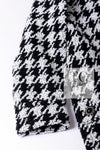CHANEL 16B Black White Houndstooth Hooded Zip Coat 38 40 42 シャネル ブラック ホワイト 千鳥格子 ジッパー フード付き コート 即発