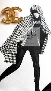 CHANEL 16B Black White Houndstooth Hooded Zip Coat 38 40 42 シャネル ブラック ホワイト 千鳥格子 ジッパー フード付き コート 即発