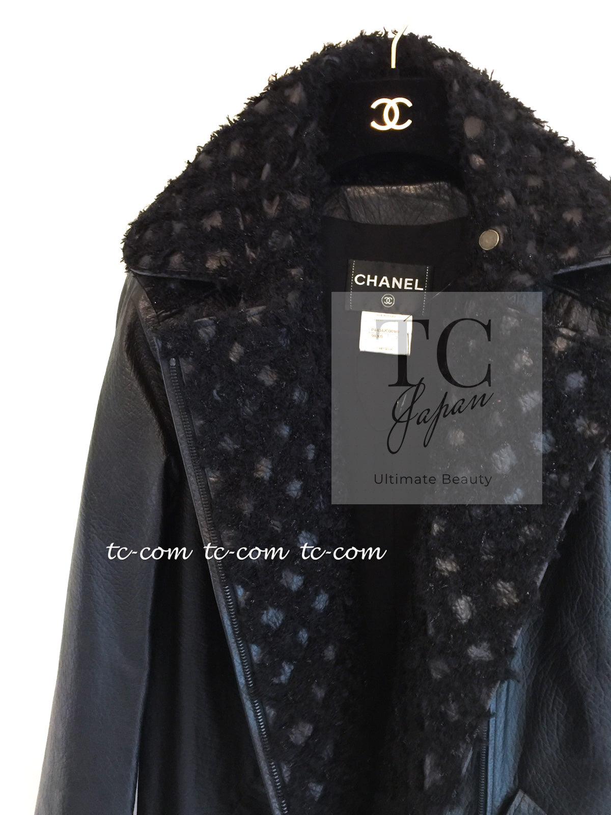 CHANEL 12A Black Motorcycle Lambskin Leather Jacket Coat 38 40 シャネル ブラック モーターサイクル ラムスキン レザー ジャケット コート 即発