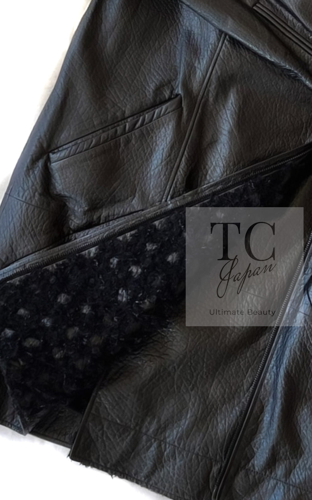 CHANEL 12A Black Motorcycle Lambskin Leather Jacket Coat 38 40 シャネル ブラック モーターサイクル ラムスキン レザー ジャケット コート 即発
