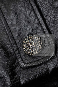 CHANEL 12A Black Motorcycle Lambskin Leather Jacket Coat 38 40 シャネル ブラック モーターサイクル ラムスキン レザー ジャケット コート 即発