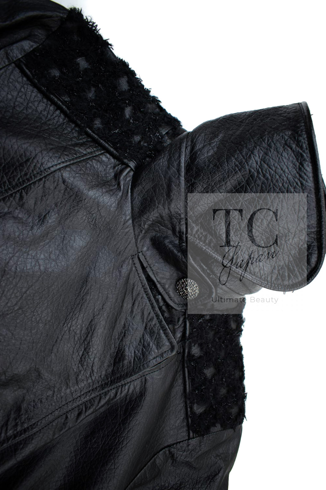 CHANEL 12A Black Motorcycle Lambskin Leather Jacket Coat 38 40 シャネル ブラック モーターサイクル ラムスキン レザー ジャケット コート 即発