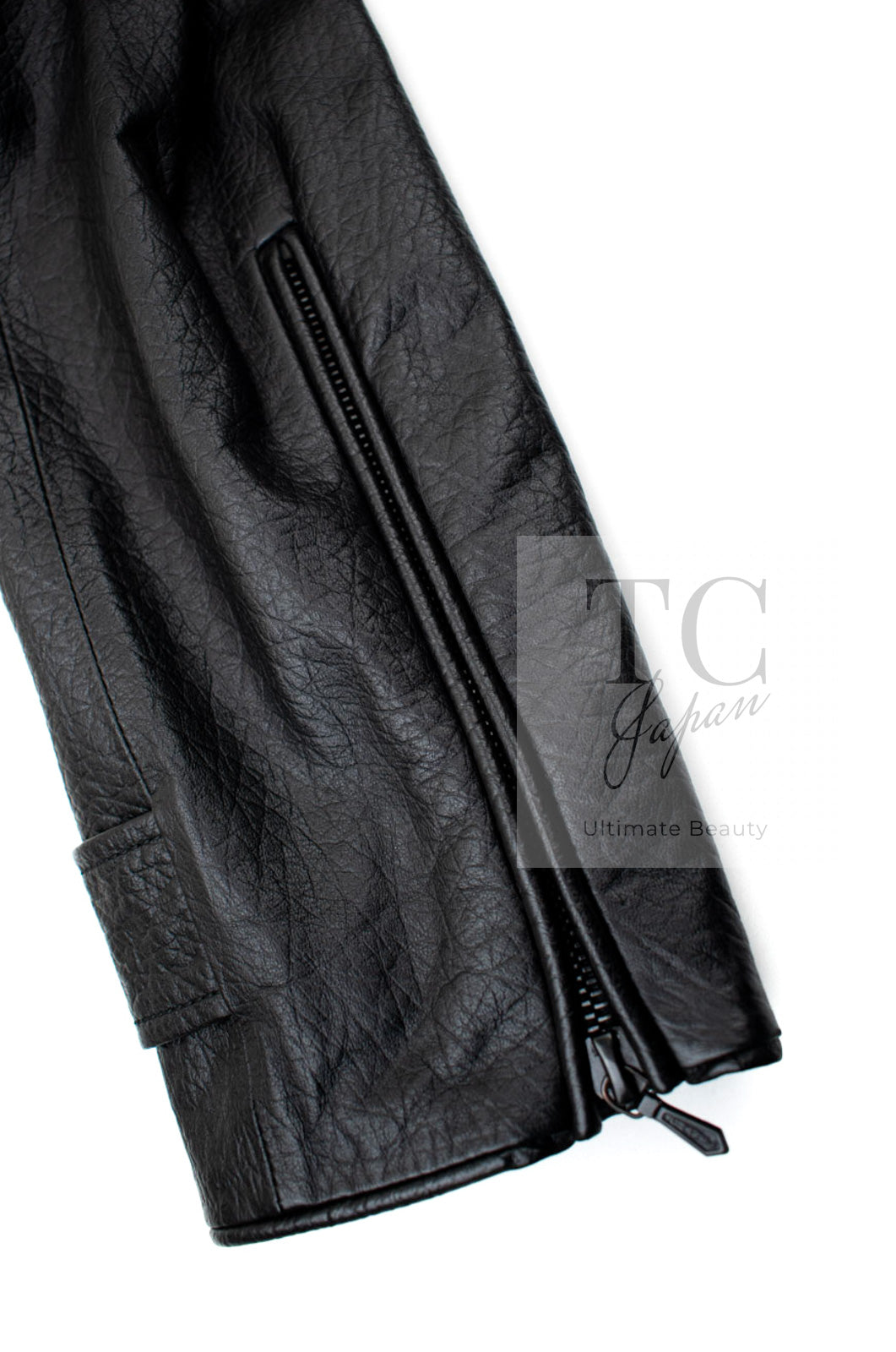 CHANEL 12A Black Motorcycle Lambskin Leather Jacket Coat 38 40 シャネル ブラック モーターサイクル ラムスキン レザー ジャケット コート 即発