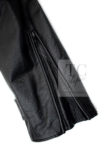 CHANEL 12A Black Motorcycle Lambskin Leather Jacket Coat 38 40 シャネル ブラック モーターサイクル ラムスキン レザー ジャケット コート 即発