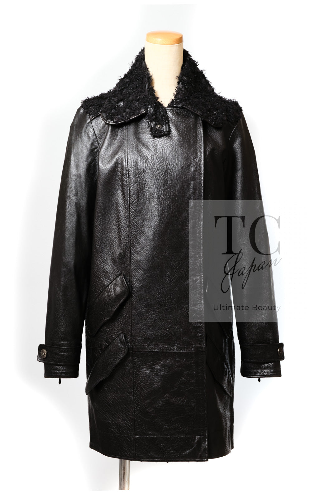 『CHANEL BOUTIQUE/シャネル』 レザージャケット 38 シャネル ジャケット コート CHANEL ブラック モーターサイクル