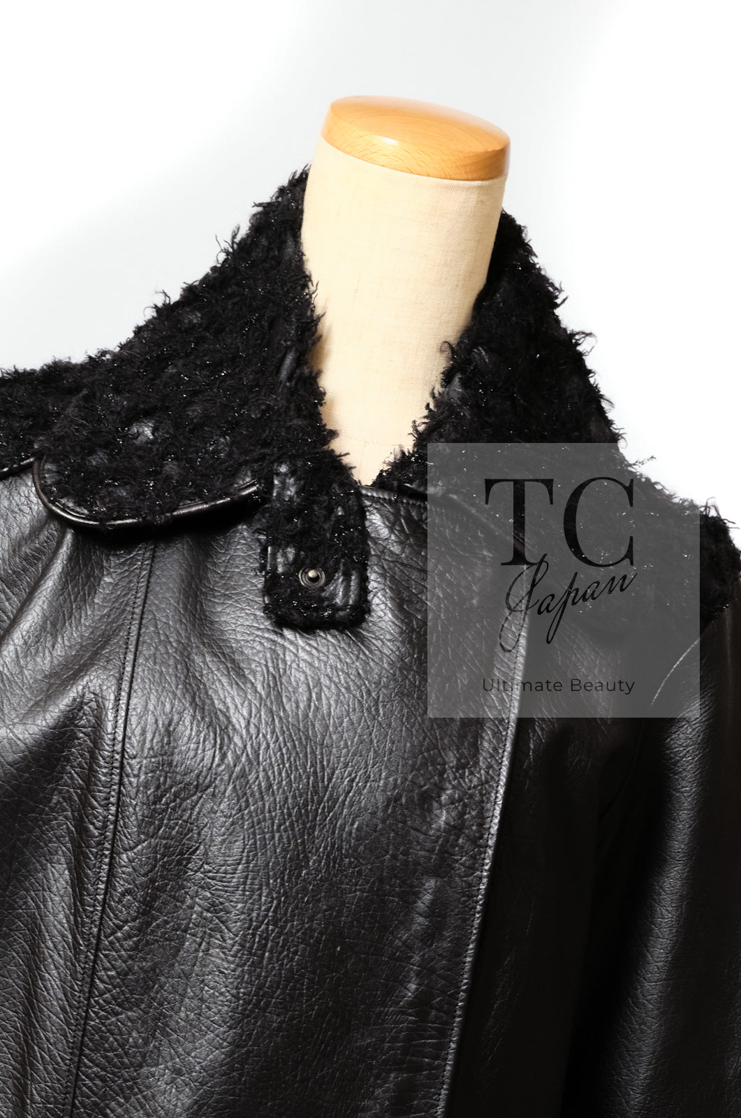 シャネル ジャケット コート CHANEL ブラック モーターサイクル