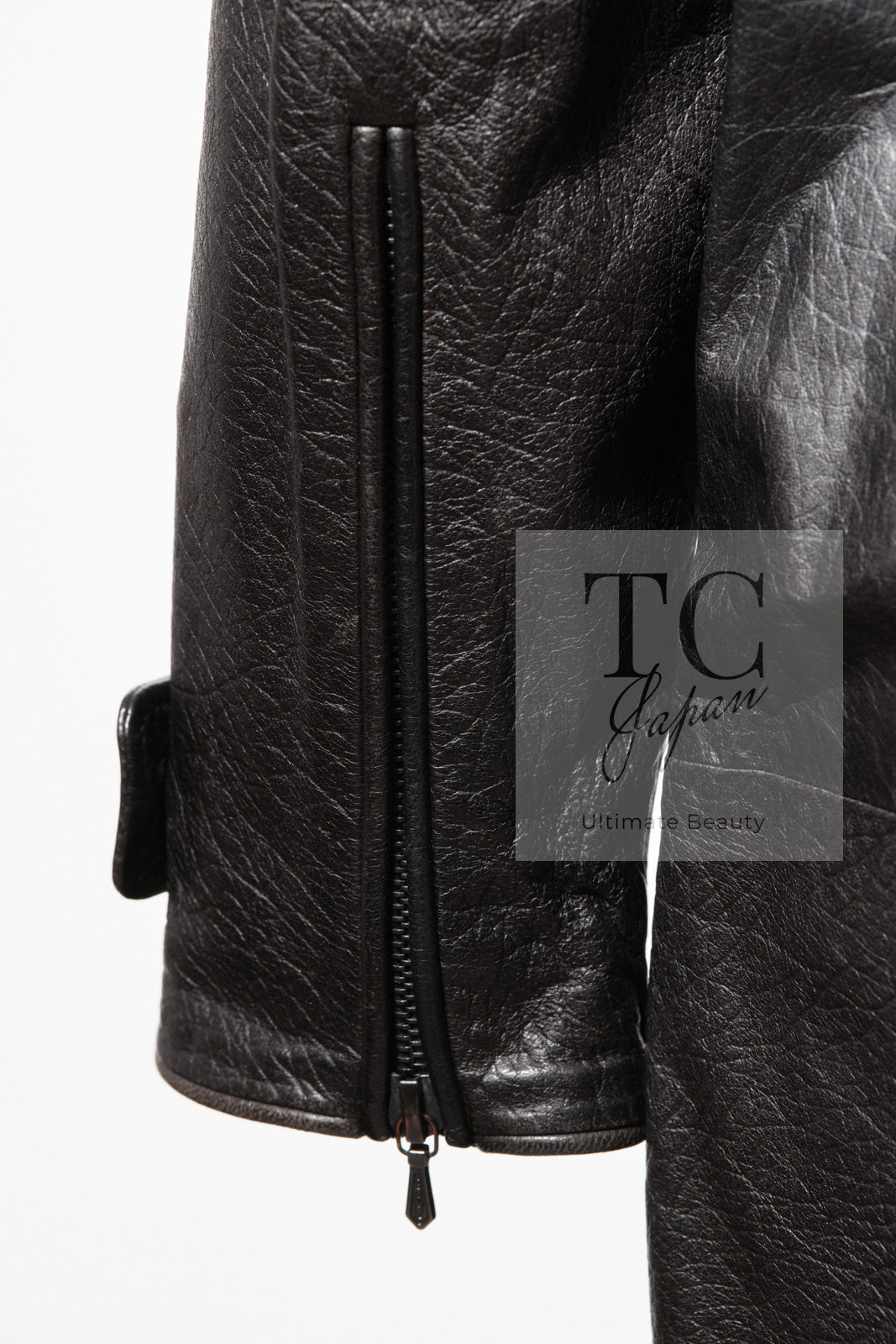 CHANEL 12A Black Motorcycle Lambskin Leather Jacket Coat 38 40 シャネル ブラック モーターサイクル ラムスキン レザー ジャケット コート 即発