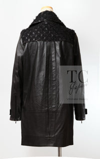 CHANEL 12A Black Motorcycle Lambskin Leather Jacket Coat 38 40 シャネル ブラック モーターサイクル ラムスキン レザー ジャケット コート 即発