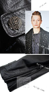 CHANEL 12A Black Motorcycle Lambskin Leather Jacket Coat 38 40 シャネル ブラック モーターサイクル ラムスキン レザー ジャケット コート 即発