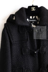 CHANEL 21B Black Wool Alpaca Blouson Duffel Jacket Coat 34 36 38 40 シャネル ブラック ウール アルパカ ブルゾン ダッフル ジャケット コート 即発
