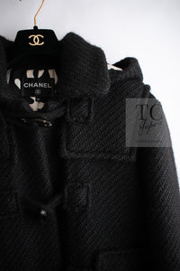 CHANEL 21B Black Wool Alpaca Blouson Duffel Jacket Coat 34 36 38 40 シャネル ブラック ウール アルパカ ブルゾン ダッフル ジャケット コート 即発