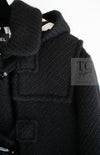 CHANEL 21B Black Wool Alpaca Blouson Duffel Jacket Coat 34 36 38 40 シャネル ブラック ウール アルパカ ブルゾン ダッフル ジャケット コート 即発