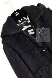 CHANEL 21B Black Wool Alpaca Blouson Duffel Jacket Coat 34 36 38 40 シャネル ブラック ウール アルパカ ブルゾン ダッフル ジャケット コート 即発