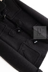 CHANEL 21B Black Wool Alpaca Blouson Duffel Jacket Coat 34 36 38 40 シャネル ブラック ウール アルパカ ブルゾン ダッフル ジャケット コート 即発