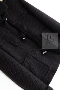 CHANEL 21B Black Wool Alpaca Blouson Duffel Jacket Coat 34 36 38 40 シャネル ブラック ウール アルパカ ブルゾン ダッフル ジャケット コート 即発