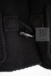 CHANEL 21B Black Wool Alpaca Blouson Duffel Jacket Coat 34 36 38 40 シャネル ブラック ウール アルパカ ブルゾン ダッフル ジャケット コート 即発