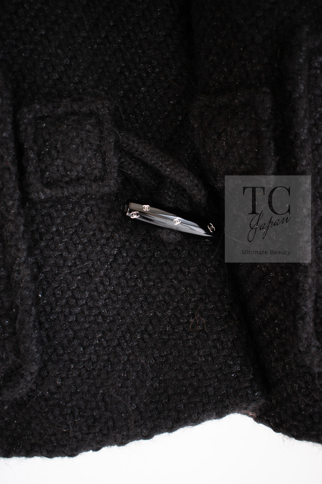CHANEL 21B Black Wool Alpaca Blouson Duffel Jacket Coat 34 36 38 40 シャネル ブラック ウール アルパカ ブルゾン ダッフル ジャケット コート 即発