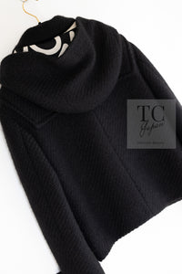 CHANEL 21B Black Wool Alpaca Blouson Duffel Jacket Coat 34 36 38 40 シャネル ブラック ウール アルパカ ブルゾン ダッフル ジャケット コート 即発