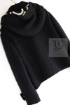 CHANEL 21B Black Wool Alpaca Blouson Duffel Jacket Coat 34 36 38 40 シャネル ブラック ウール アルパカ ブルゾン ダッフル ジャケット コート 即発