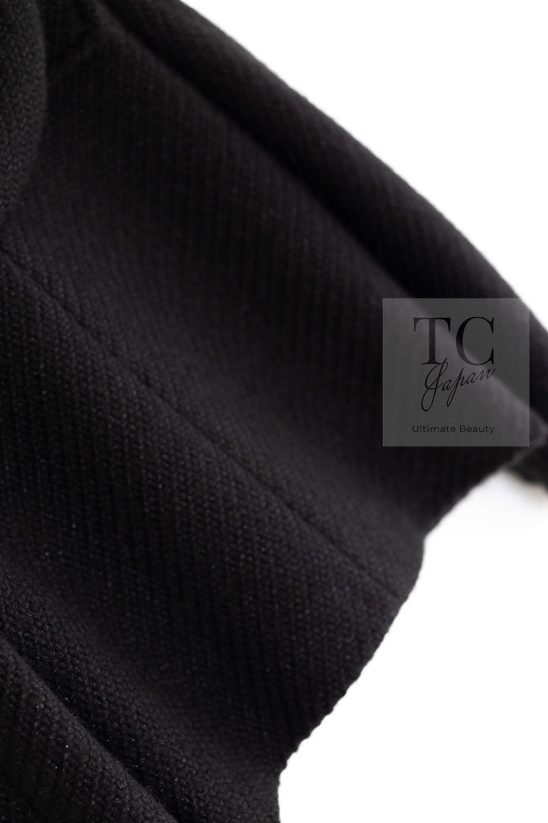 CHANEL 21B Black Wool Alpaca Blouson Duffel Jacket Coat 34 36 38 40 シャネル ブラック ウール アルパカ ブルゾン ダッフル ジャケット コート 即発