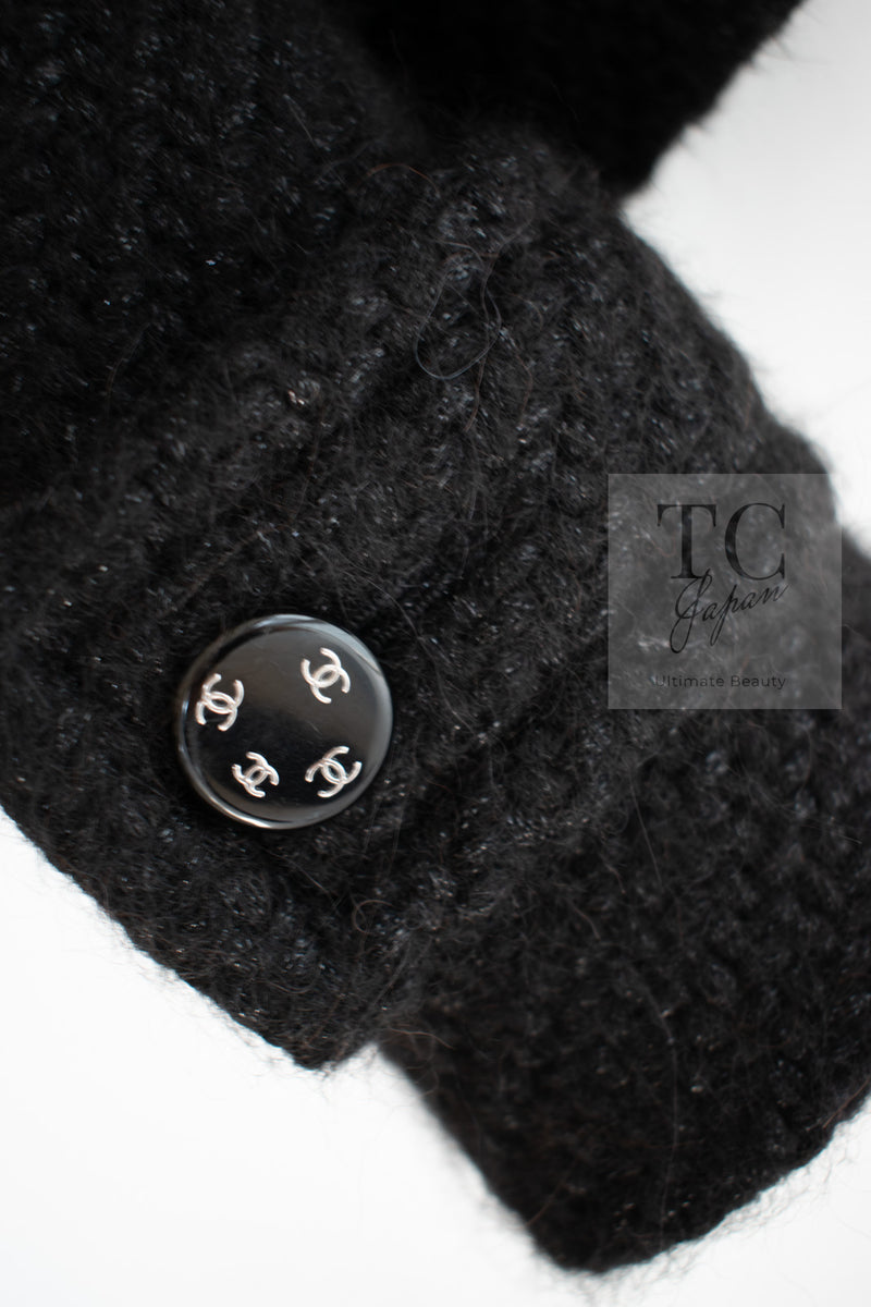 CHANEL 21B Black Wool Alpaca Blouson Duffel Jacket Coat 34 36 38 40 シャネル ブラック ウール アルパカ ブルゾン ダッフル ジャケット コート 即発