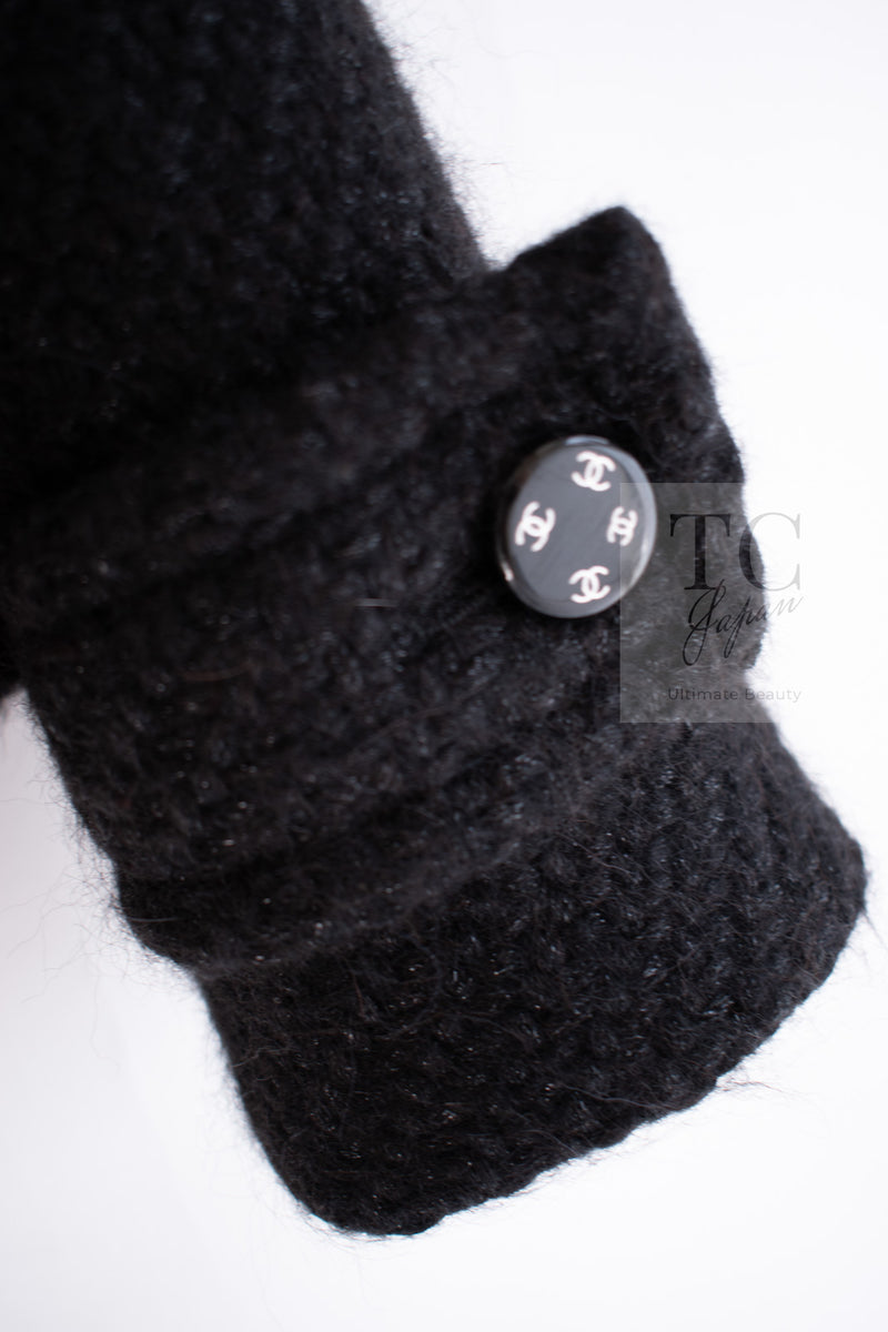 CHANEL 21B Black Wool Alpaca Blouson Duffel Jacket Coat 34 36 38 40 シャネル ブラック ウール アルパカ ブルゾン ダッフル ジャケット コート 即発