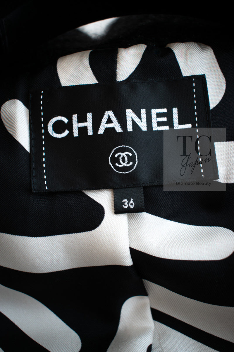 CHANEL 21B Black Wool Alpaca Blouson Duffel Jacket Coat 34 36 38 40 シャネル ブラック ウール アルパカ ブルゾン ダッフル ジャケット コート 即発