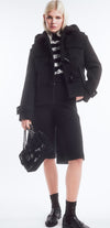 CHANEL 21B Black Wool Alpaca Blouson Duffel Jacket Coat 34 36 38 40 シャネル ブラック ウール アルパカ ブルゾン ダッフル ジャケット コート 即発