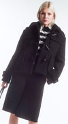 CHANEL 21B Black Wool Alpaca Blouson Duffel Jacket Coat 34 36 38 40 シャネル ブラック ウール アルパカ ブルゾン ダッフル ジャケット コート 即発