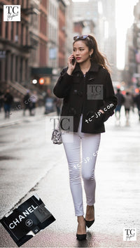 CHANEL 21B Black Wool Alpaca Blouson Duffel Jacket Coat 34 36 38 40 シャネル ブラック ウール アルパカ ブルゾン ダッフル ジャケット コート 即発