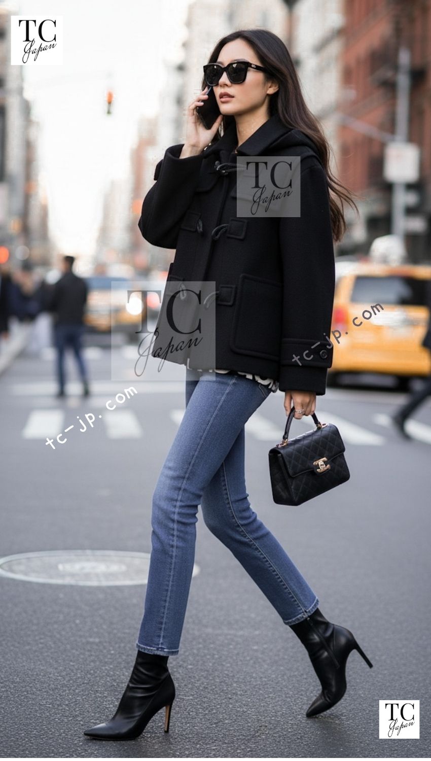 CHANEL 21B Gray Silver Wool Alpaca Blouson Duffel Coat 36 38 42 44 46 シャネル グレー シルバー ウール アルパカ ブルゾン ダッフル コート 即発 - TC JAPAN