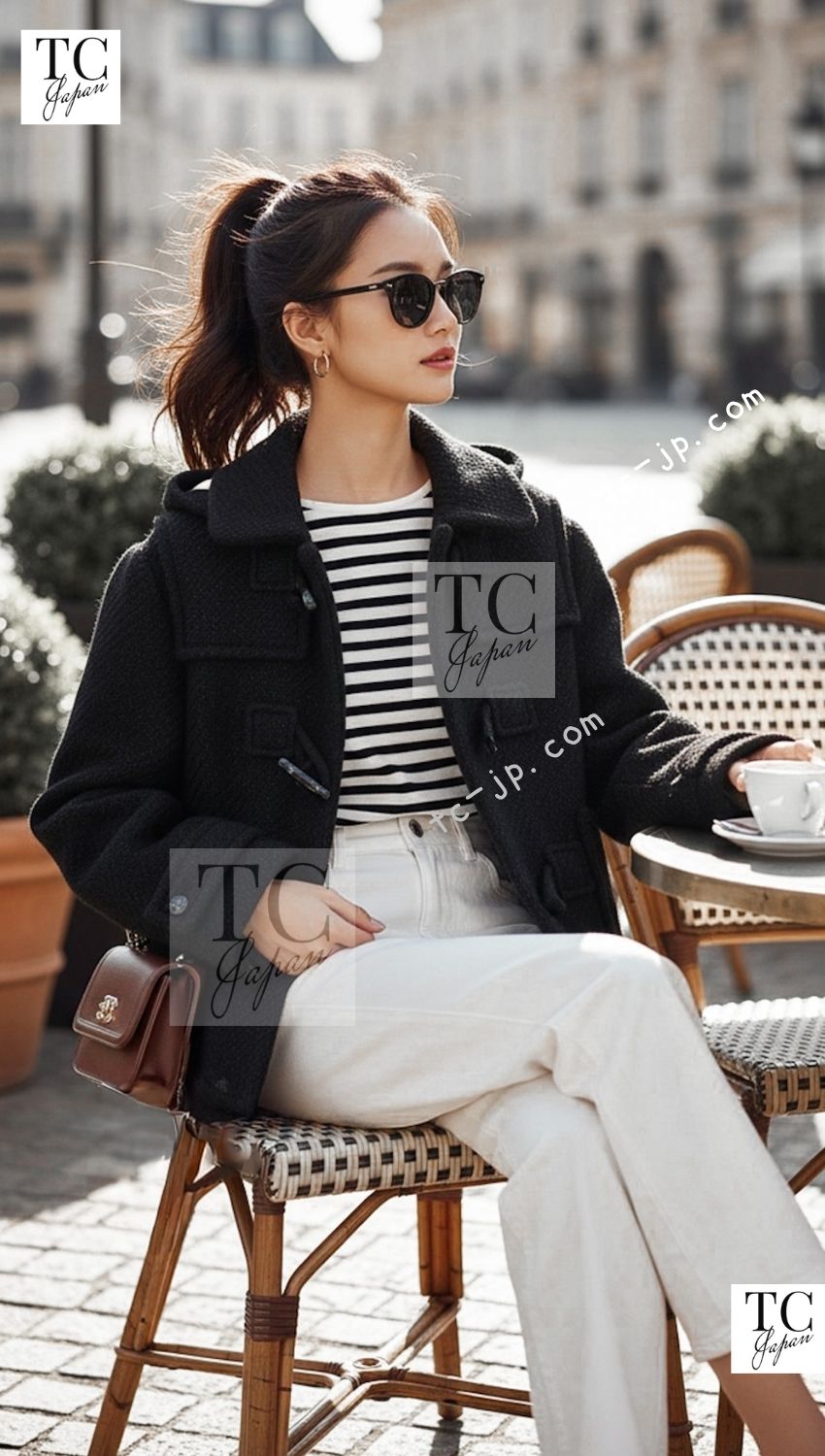 CHANEL 21B Gray Silver Wool Alpaca Blouson Duffel Coat 36 38 42 44 46 シャネル グレー シルバー ウール アルパカ ブルゾン ダッフル コート 即発 - TC JAPAN