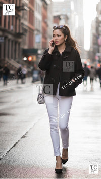 CHANEL 21B Gray Silver Wool Alpaca Blouson Duffel Coat 36 38 42 44 46 シャネル グレー シルバー ウール アルパカ ブルゾン ダッフル コート 即発 - TC JAPAN