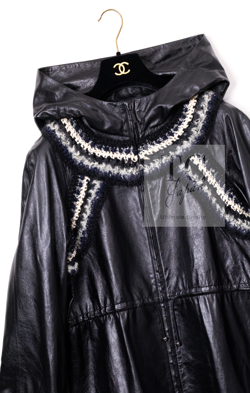 【極上美品】CHANELシャネル　ラムレザーロングコート　ブラック 極上美品】CHANELシャネルラムレザーロングコートブラック
