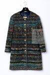 CHANEL 93A Vintage Green Multicolor Gold Buttons Wool Tweed Coat 40 42 シャネル ヴィンテージ グリーン マルチカラー ゴールド ボタン ウール ツイード コート 即発