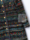 CHANEL 93A Vintage Green Multicolor Gold Buttons Wool Tweed Coat 40 42 シャネル ヴィンテージ グリーン マルチカラー ゴールド ボタン ウール ツイード コート 即発