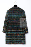 CHANEL 93A Vintage Green Multicolor Gold Buttons Wool Tweed Coat 40 42 シャネル ヴィンテージ グリーン マルチカラー ゴールド ボタン ウール ツイード コート 即発