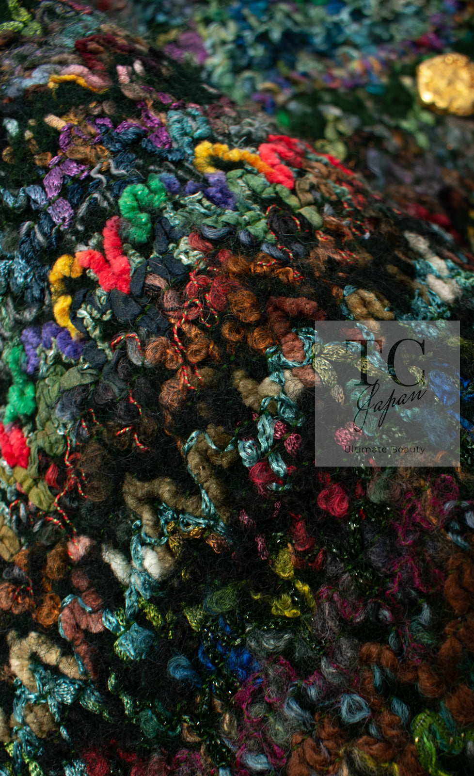CHANEL 93A Vintage Green Multicolor Gold Buttons Wool Tweed Coat 40 42 シャネル ヴィンテージ グリーン マルチカラー ゴールド ボタン ウール ツイード コート 即発
