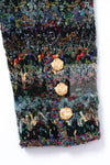 CHANEL 93A Vintage Green Multicolor Gold Buttons Wool Tweed Coat 40 42 シャネル ヴィンテージ グリーン マルチカラー ゴールド ボタン ウール ツイード コート 即発