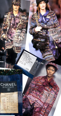 CHANEL 93A Vintage Green Multicolor Gold Buttons Wool Tweed Coat 40 42 シャネル ヴィンテージ グリーン マルチカラー ゴールド ボタン ウール ツイード コート 即発