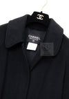 CHANEL 96A Vintage Black Cashmere Belt Long Coat 42 44 46 48 50 シャネル ヴィンテージ ブラック カシミヤ100% ベルト ロング コート 即発