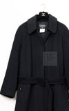CHANEL 96A Vintage Black Cashmere Belt Long Coat 42 44 46 48 50 シャネル ヴィンテージ ブラック カシミヤ100% ベルト ロング コート 即発