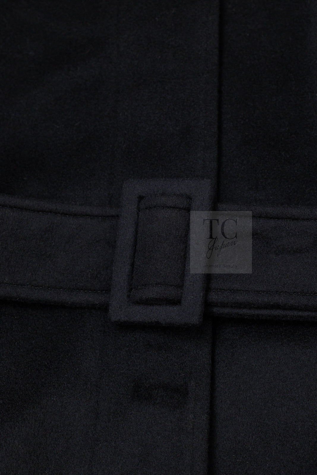 CHANEL 96A Vintage Black Cashmere Belt Long Coat 42 44 46 48 50 シャネル ヴィンテージ ブラック カシミヤ100% ベルト ロング コート 即発